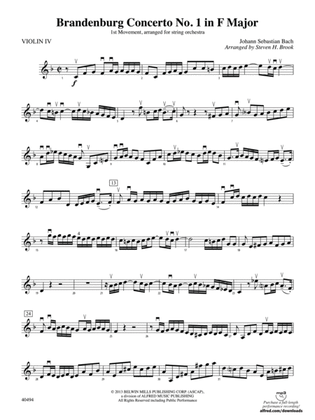 Book cover for Brandenburg Concerto No. 1 in F Major: 4th Violin