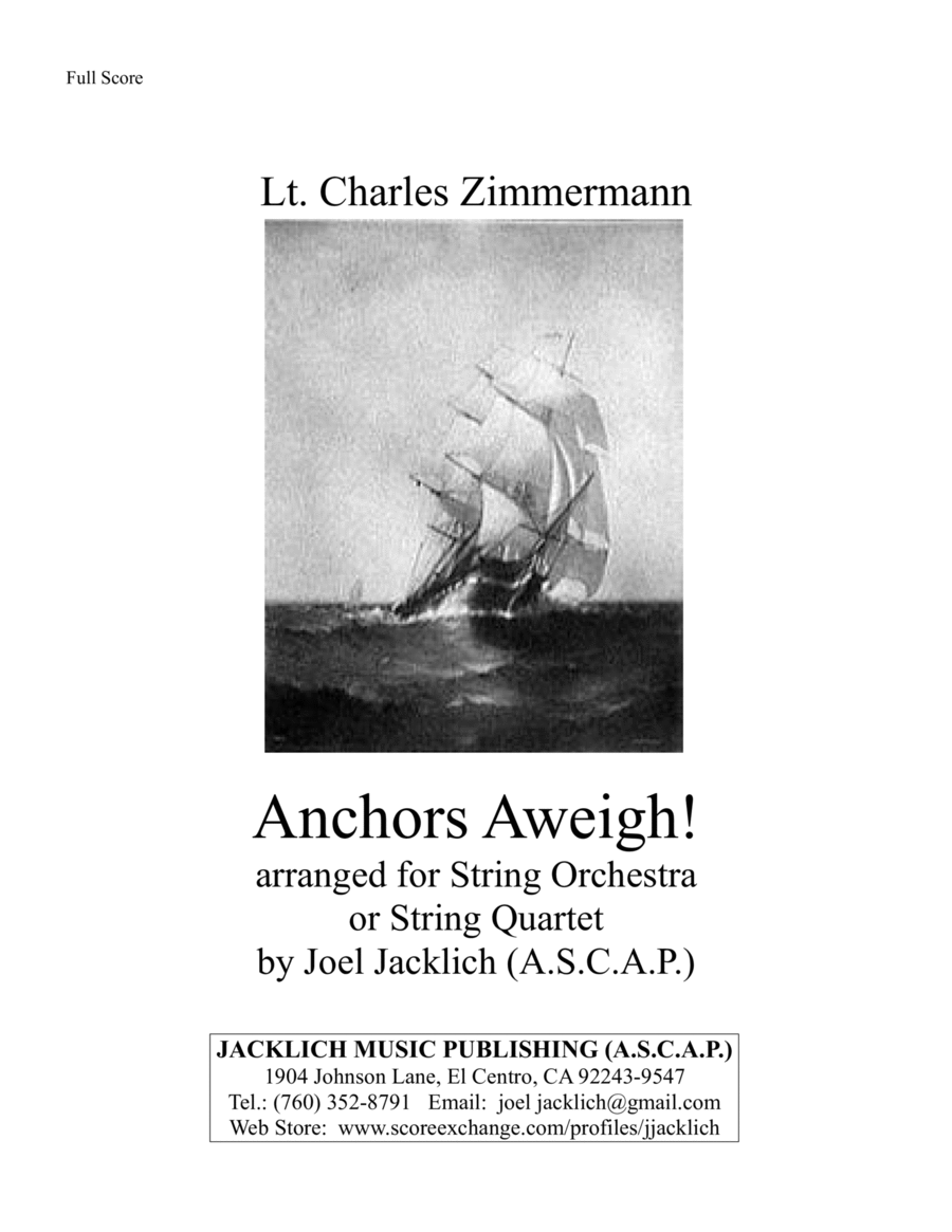 Anchors Aweigh! for String Quartet (modulating) String Quartet scores gallery preview page 1