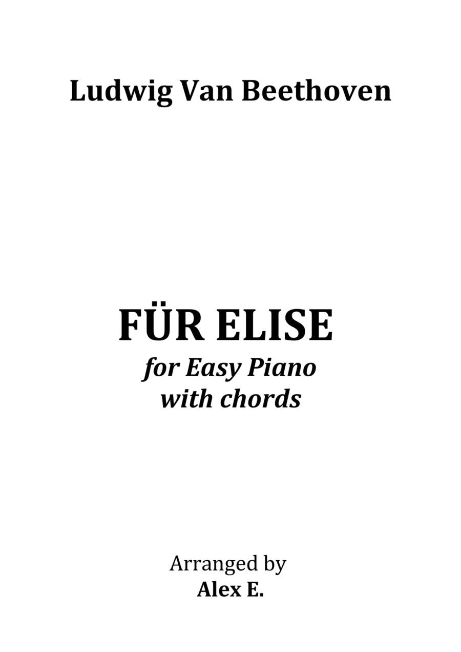 Für Elise - Easy Piano with chords Piano Method scores gallery preview page 1