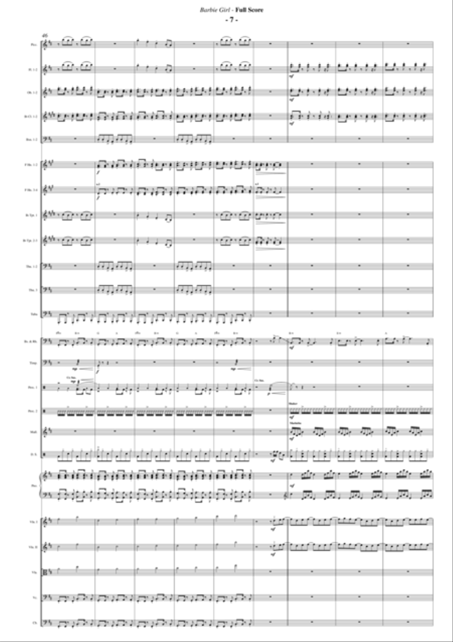 Barbie Girl Full Orchestra scores gallery preview page 6