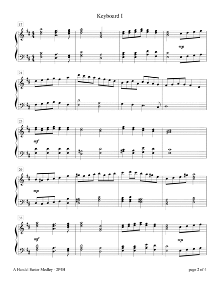 A Handel Easter Medley (2 Pianos, 4 Hands) 2 Pianos, 4-Hands scores gallery preview page 2