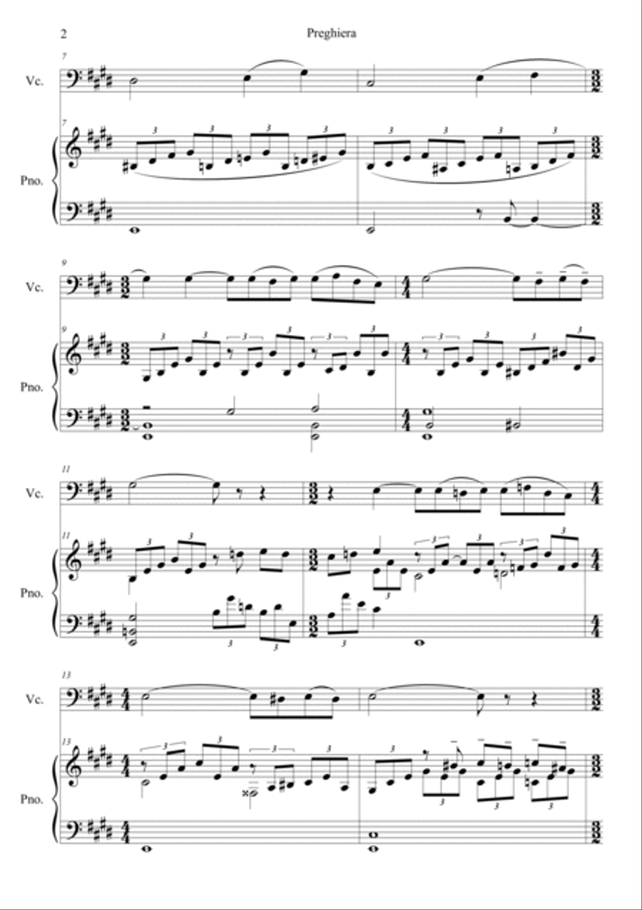 Preghiera (Piano concerto No.2 mov.2) in E Piano scores gallery preview page 2