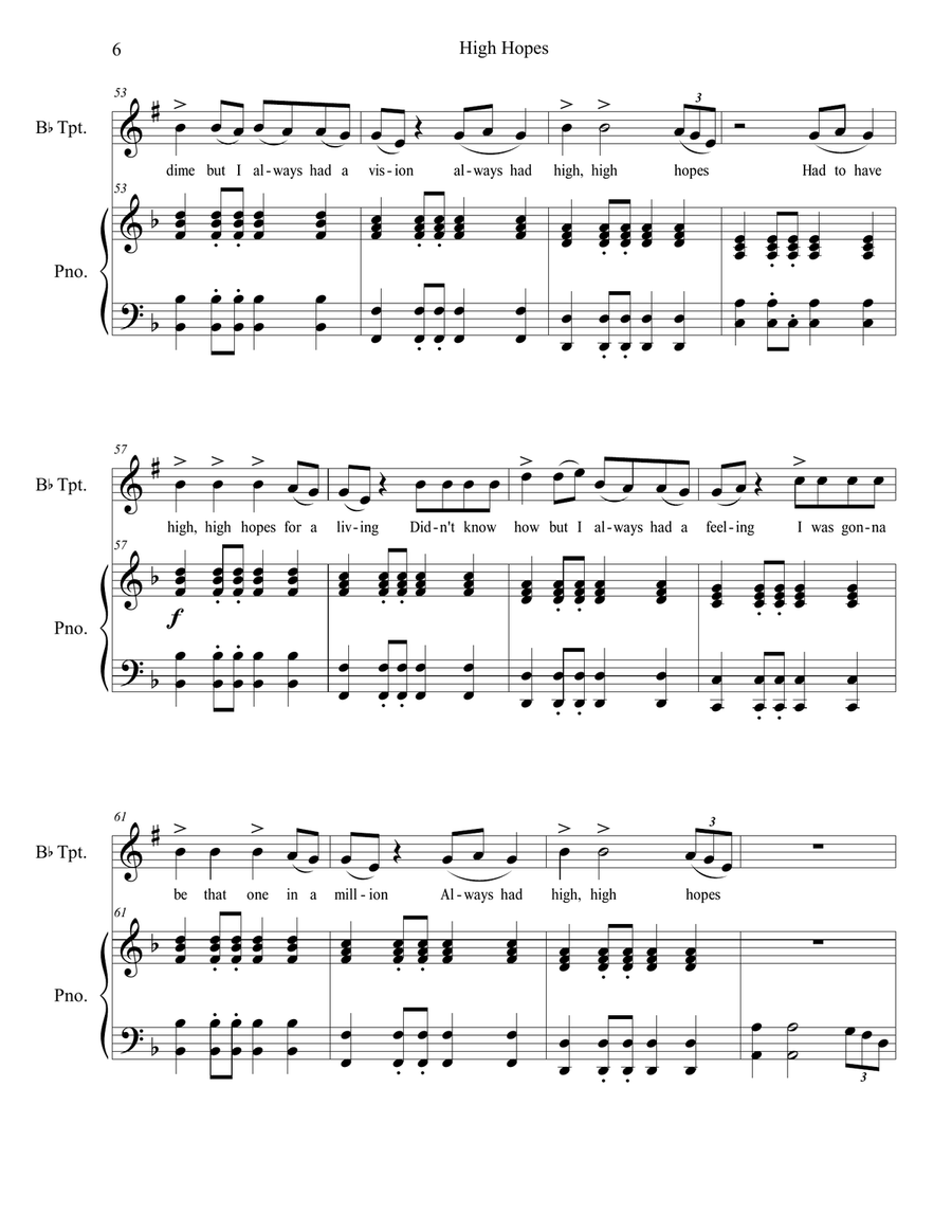 High Hopes Trumpet Solo scores gallery preview page 6