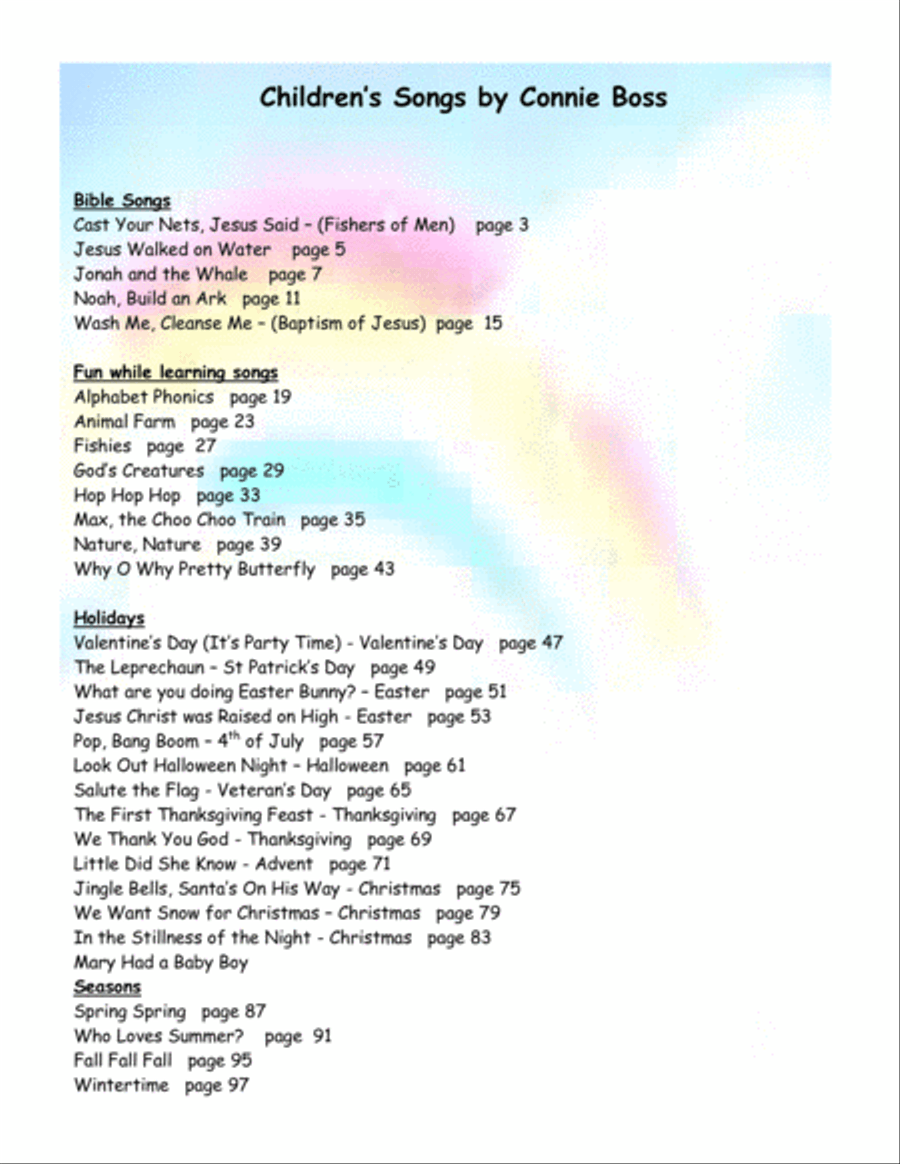 Children's Songs Book - solo and piano Piano, Vocal, Guitar scores gallery preview page 2