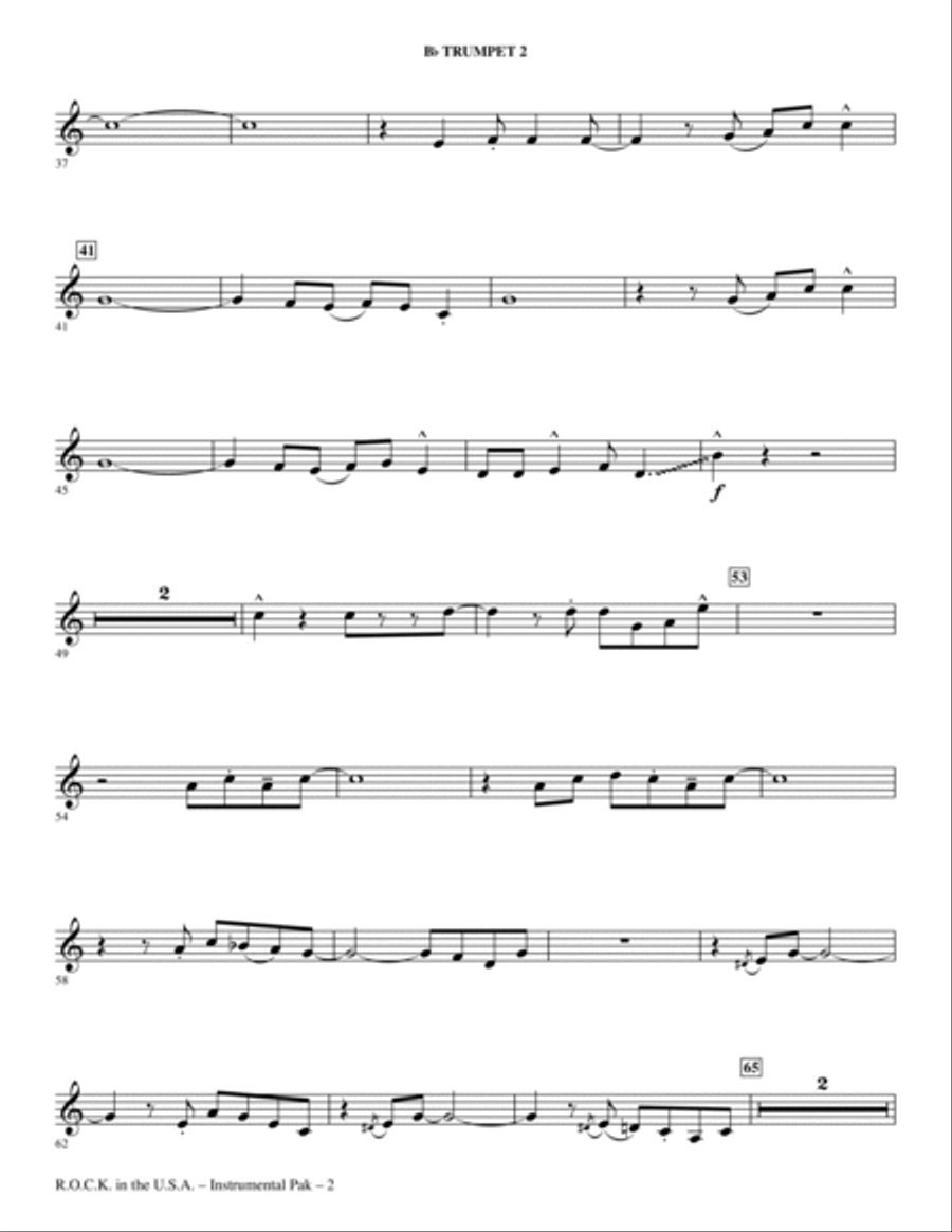R.O.C.K. In The U.S.A. (A Salute To 60's Rock) - Bb Trumpet 2 Choir scores gallery preview page 2