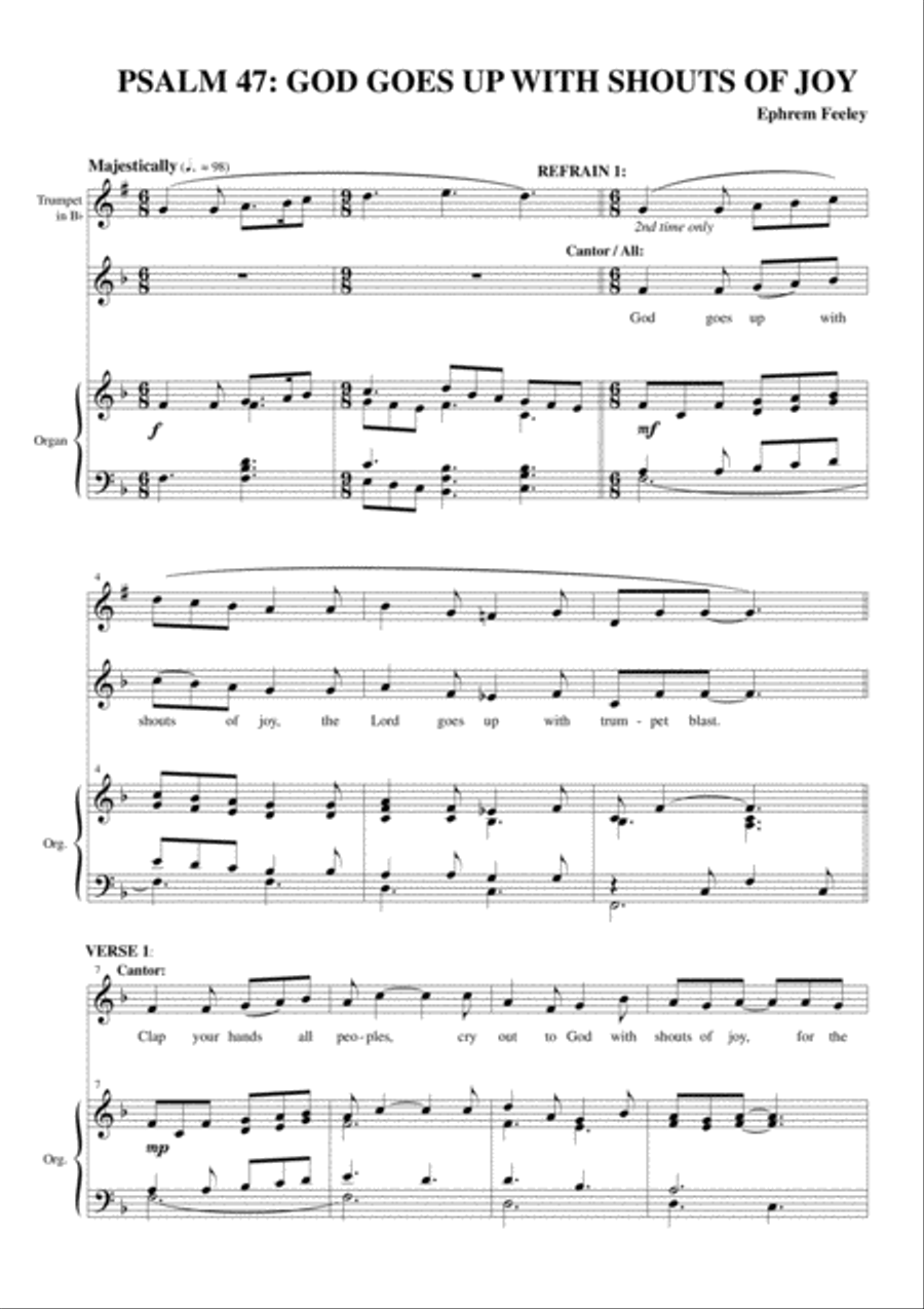 Psalm 47: God Goes Up with Shouts of Joy 4-Part scores gallery preview page 2