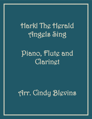 Book cover for Hark! The Herald Angels Sing, for Piano, Flute and Clarinet