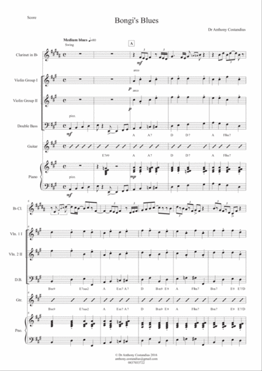 Bongi's Blues Bongi's Blues Small Ensemble scores gallery preview page 1