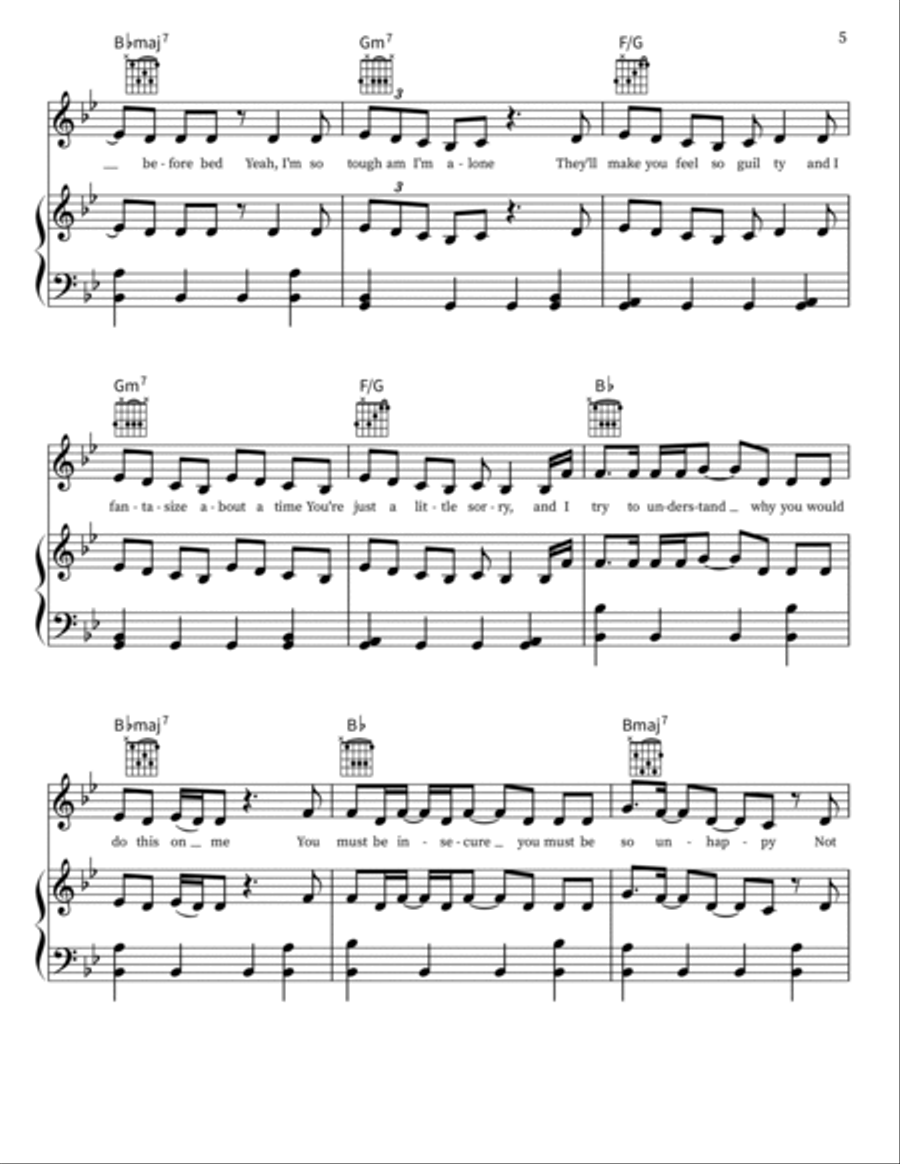 The Grudge Piano, Vocal, Guitar scores gallery preview page 5