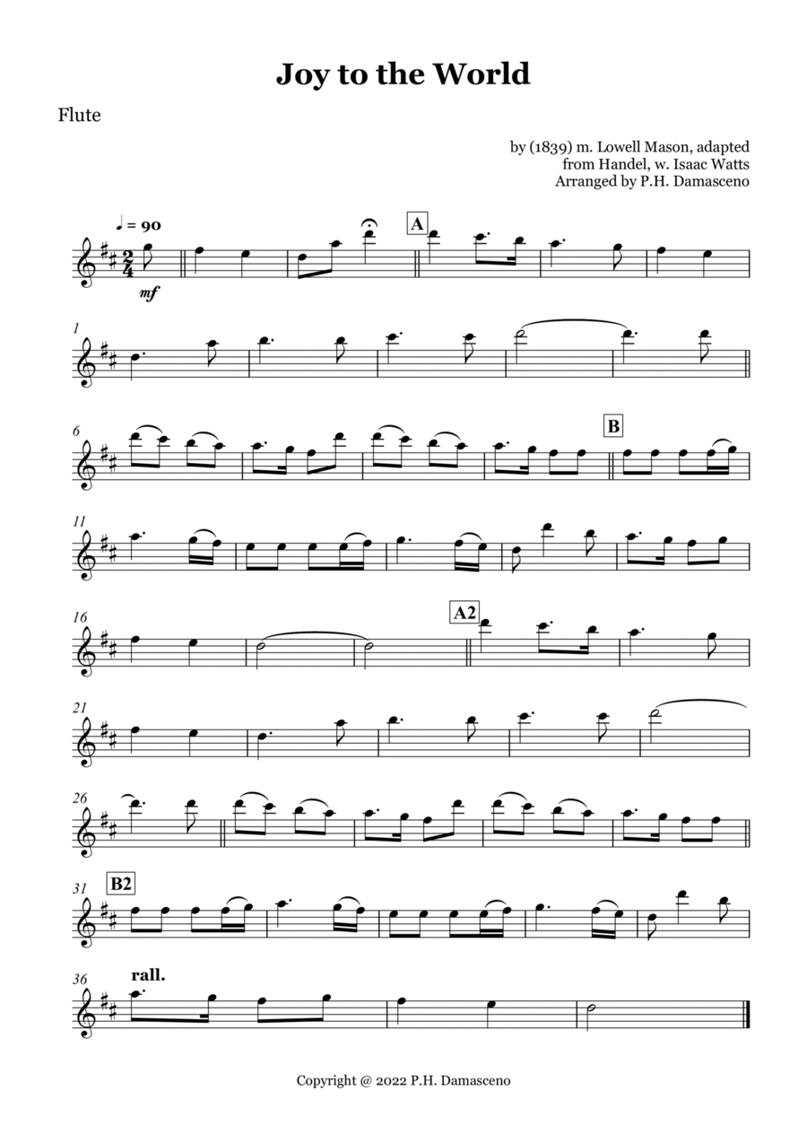 Joy to the World - Flute Solo Flute Solo scores gallery preview page 1