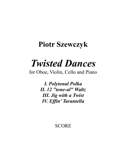 Twisted Dances for Oboe, Violin, Cello and Piano image number null