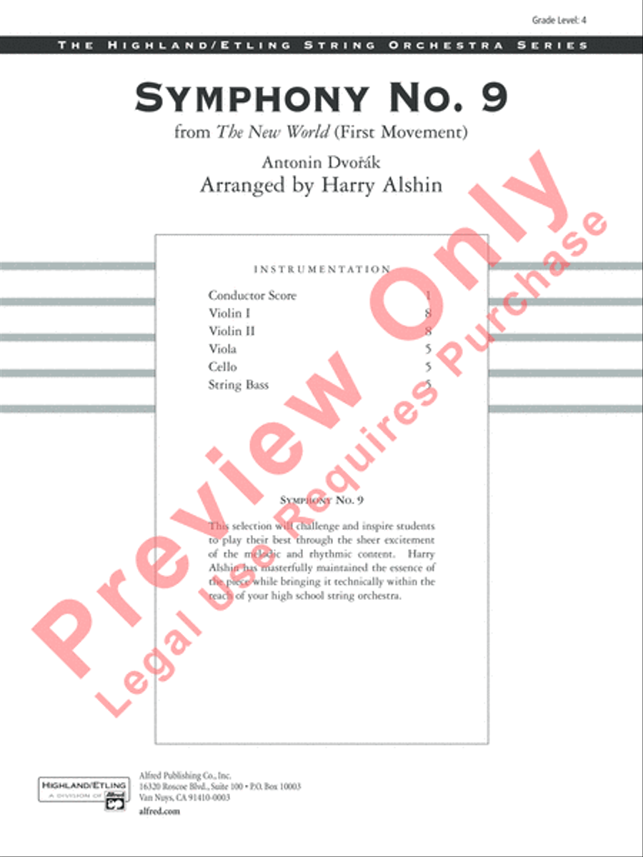 Symphony No. 9 String Orchestra scores gallery preview page 2