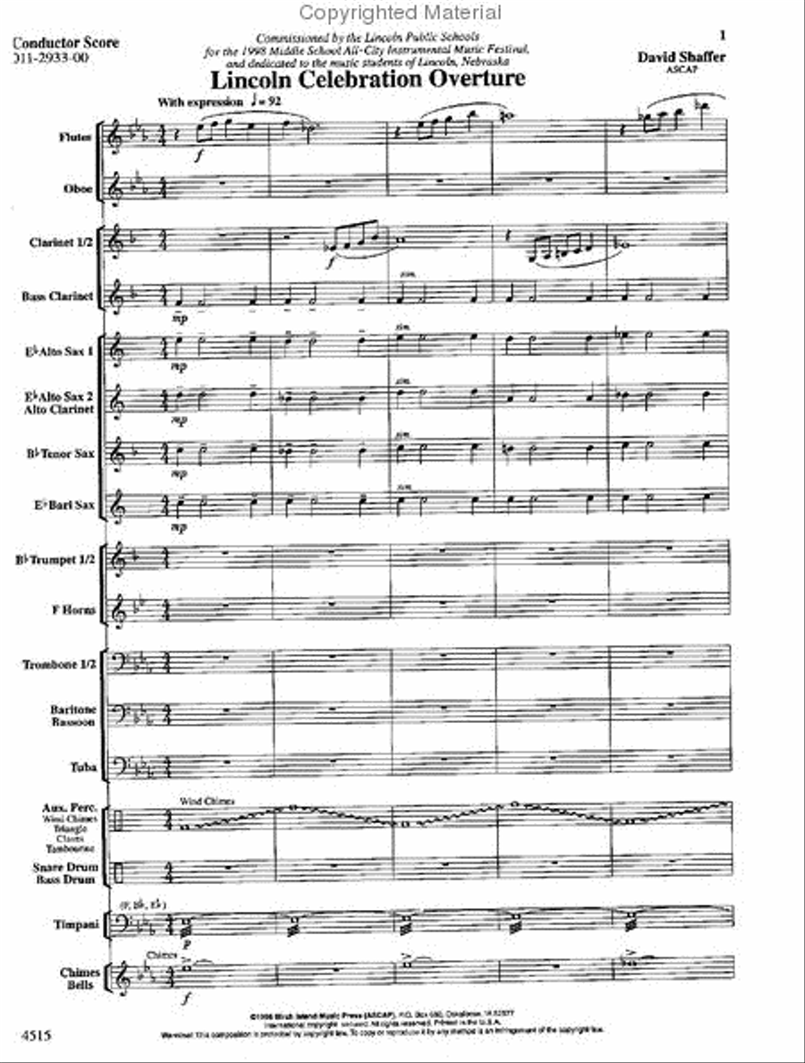 Lincoln Celebration Concert Band scores gallery preview page 2