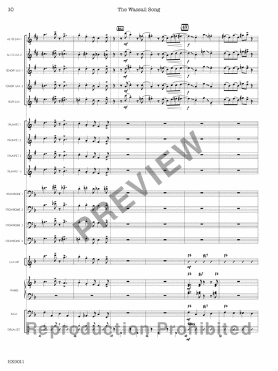 The Wassail Song Jazz Ensemble scores gallery preview page 11