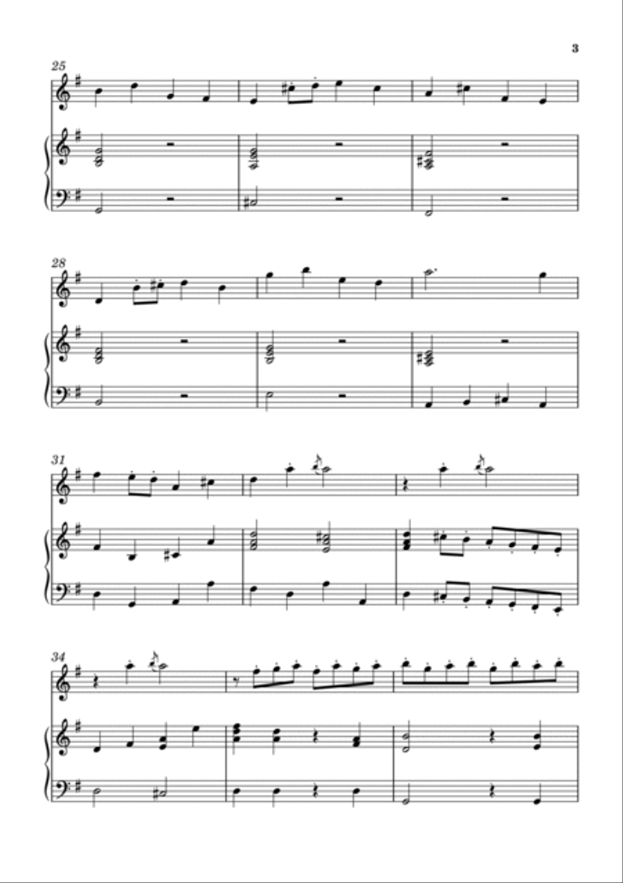 Telemann Viola Concerto (4th Movement) for flute and piano Flute Solo scores gallery preview page 3