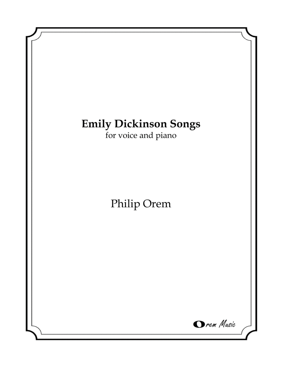 Emily Dickinson Songs (voice and piano) Choir scores gallery preview page 1