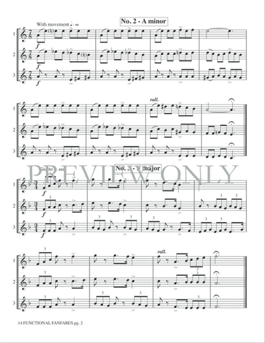14 Functional Fanfares Trumpet Trio scores gallery preview page 4