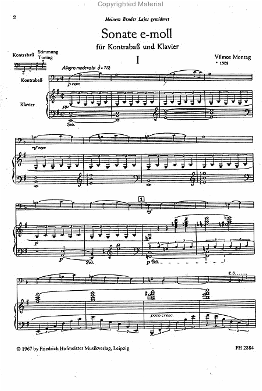 Sonate e-Moll Double Bass scores gallery preview page 2