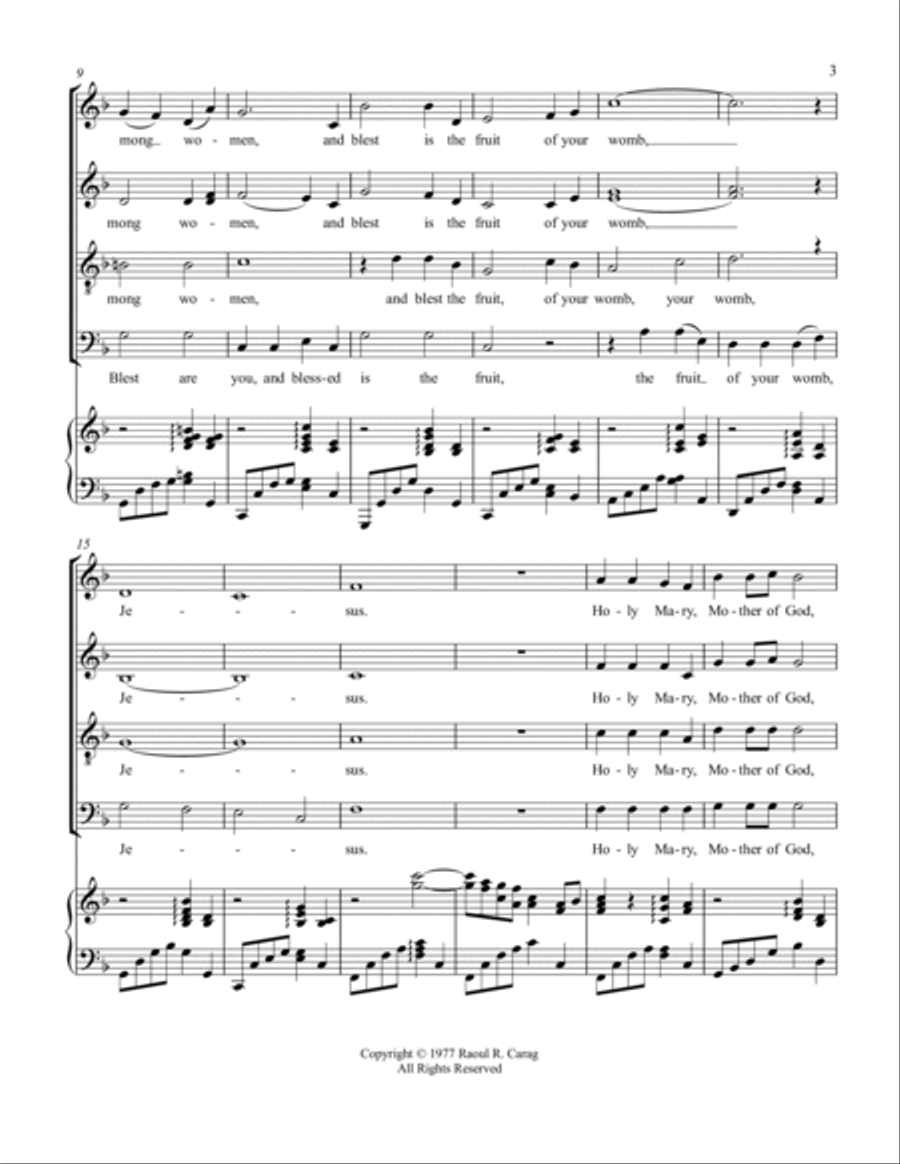 Hail Mary Hail Mary 4-Part scores gallery preview page 3