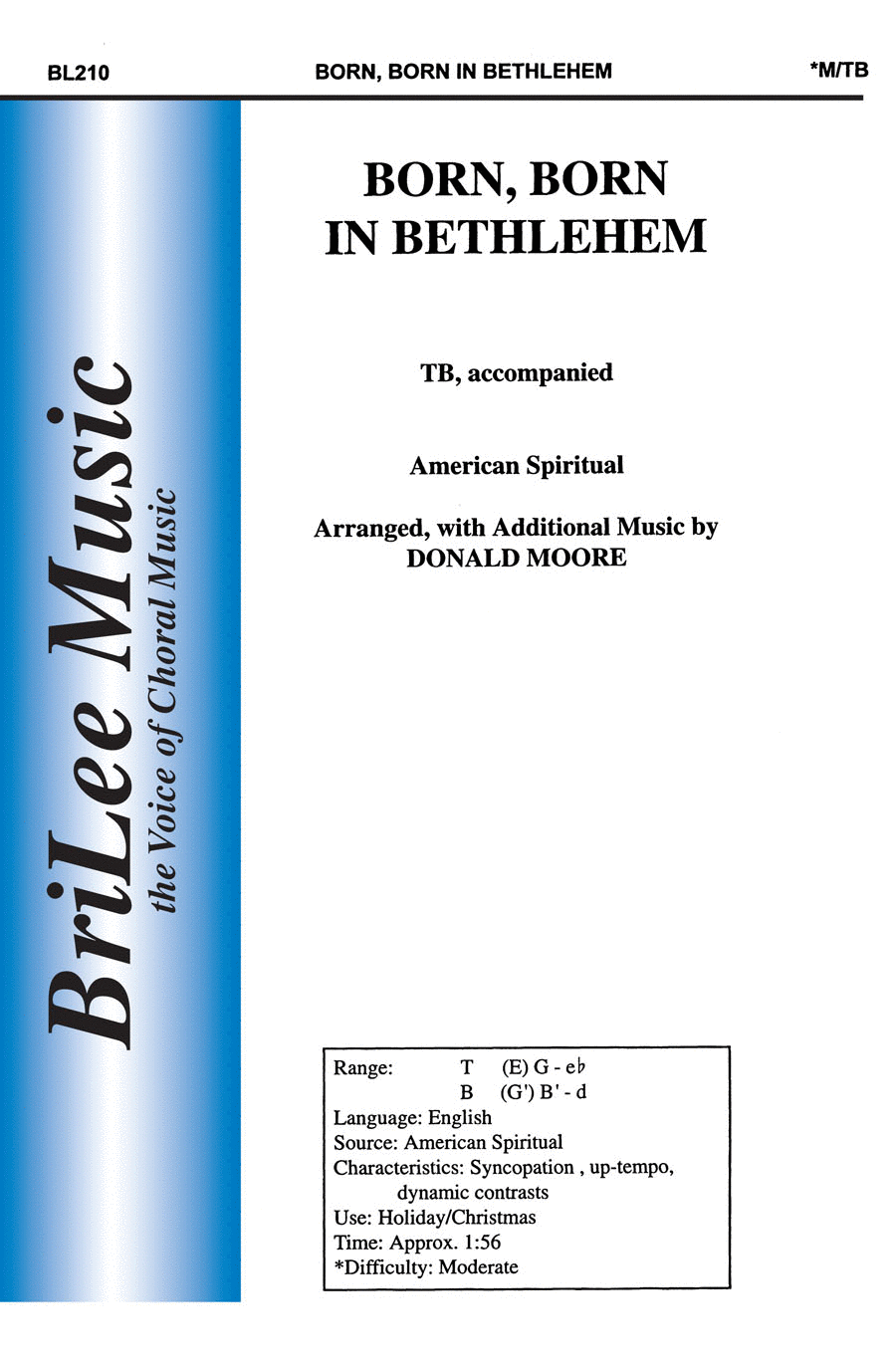 Born, Born in Bethlehem Born, Born in Bethlehem TB scores gallery preview page 1