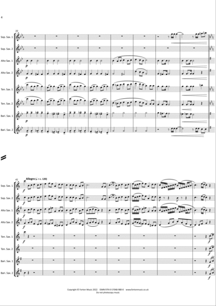 My Grandfather's Clock My Grandfather's Clock Saxophone Ensemble scores gallery preview page 4