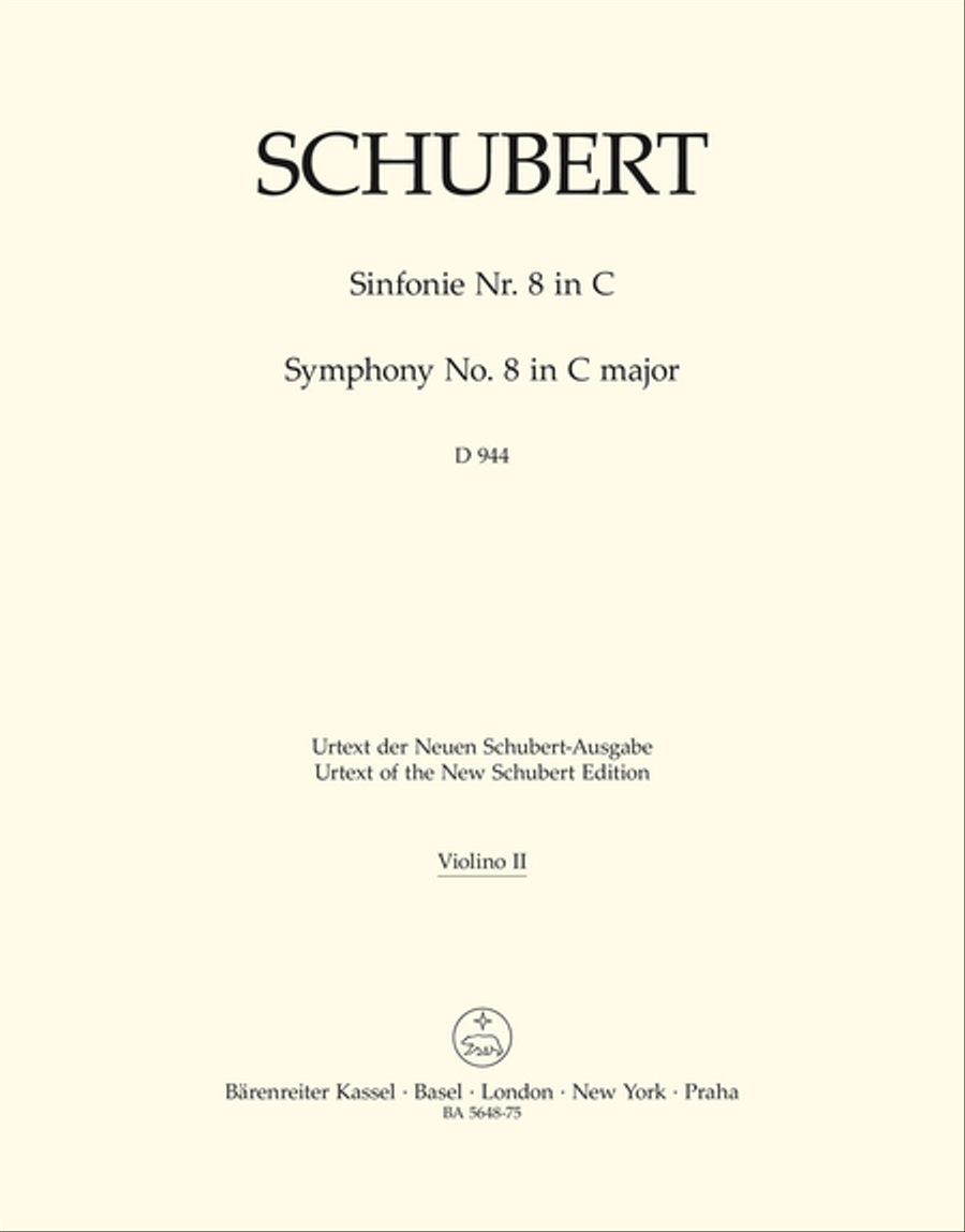 Symphony, No. 8 C major D 944 'The Great' Violin scores gallery preview page 1