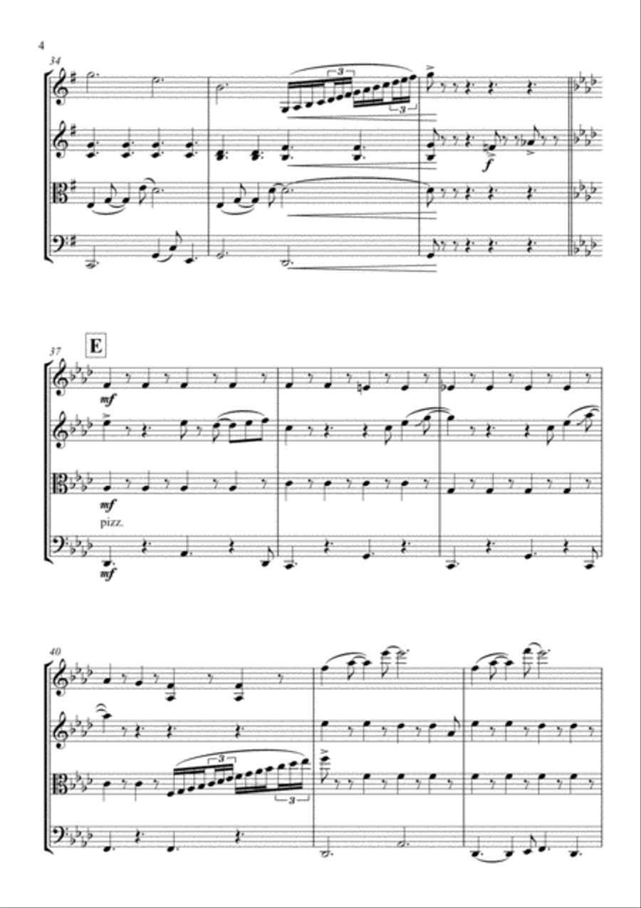 Close To You String Quartet scores gallery preview page 6