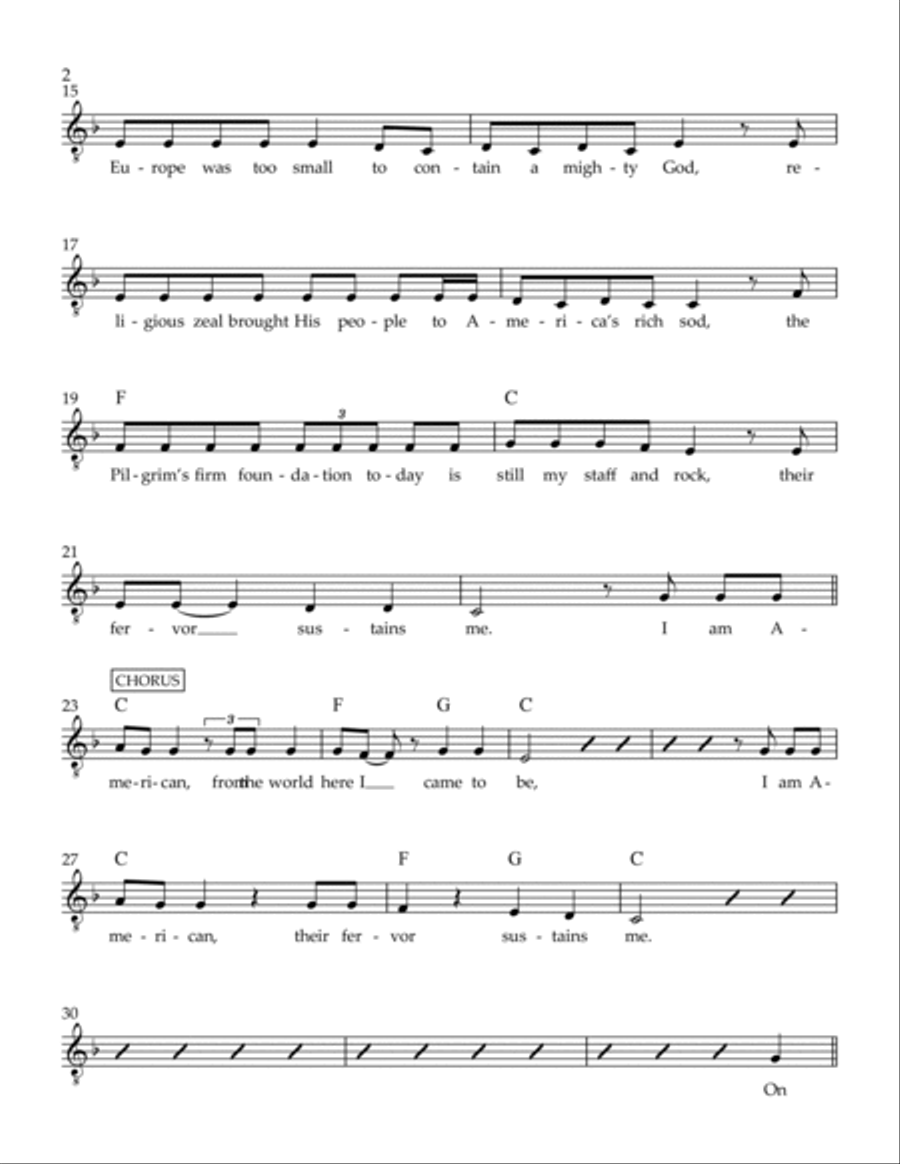 I Am American Piano Solo scores gallery preview page 2