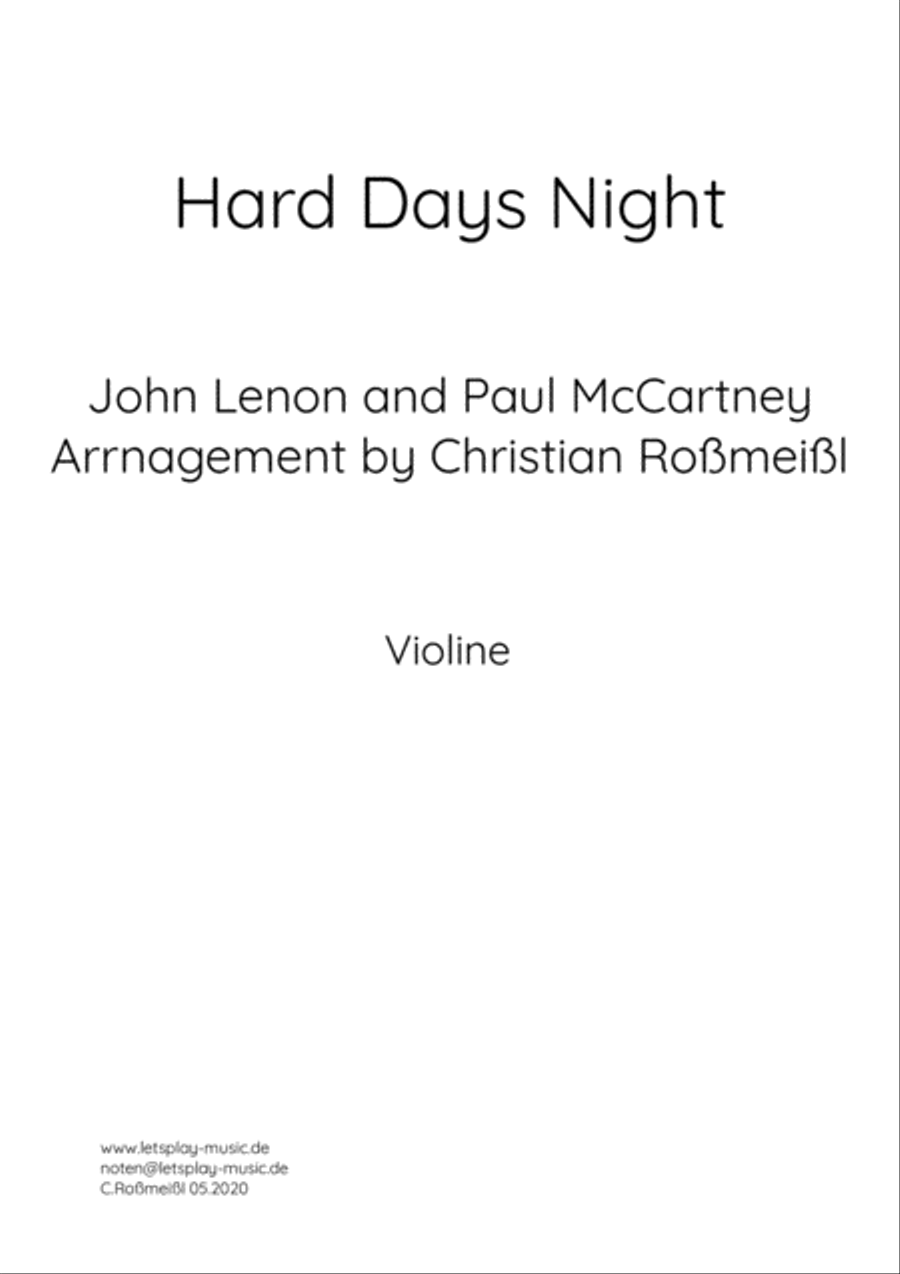 A Hard Day's Night String Quartet scores gallery preview page 1