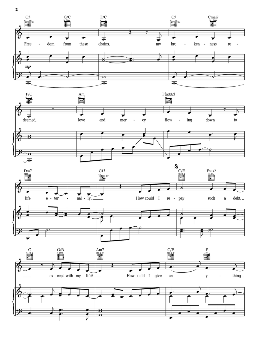 Song To The King Acoustic Guitar scores gallery preview page 2