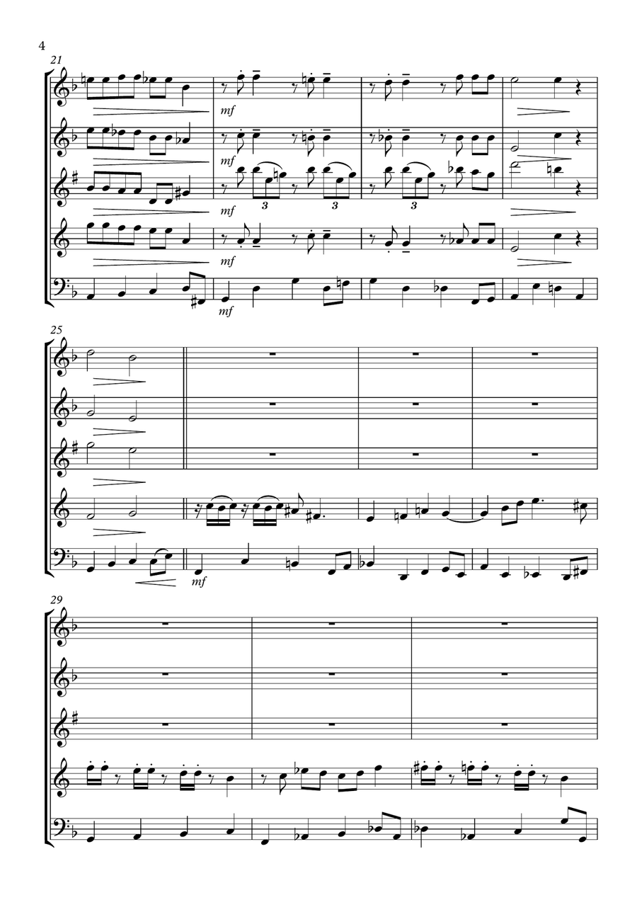Girl Talk Woodwind Quintet scores gallery preview page 4