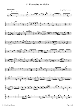 Telemann 12 Fantasias for Solo Violin, No 11