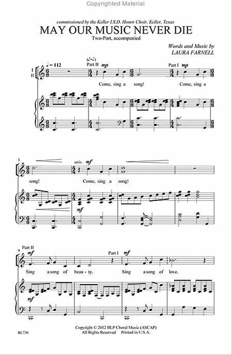 May Our Music Never Die 2-Part scores gallery preview page 2