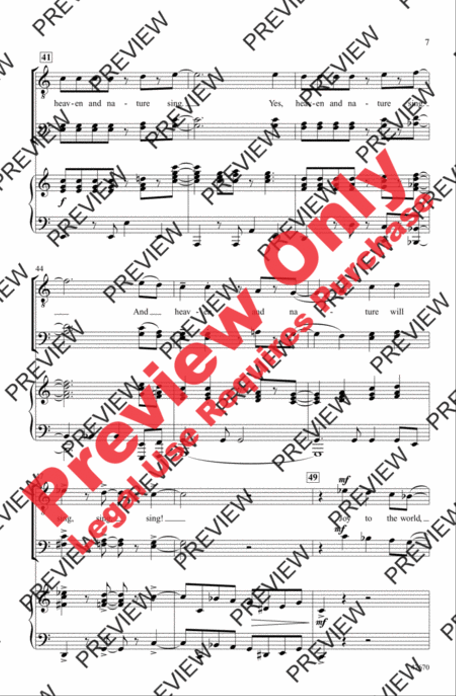 Joy to the World! Joy to the World! Men's Choir scores gallery preview page 7