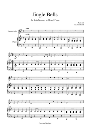 Jingle Bells for Solo Trumpet in Bb and Piano