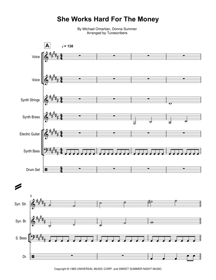 She Works Hard For The Money Small Ensemble scores gallery preview page 1