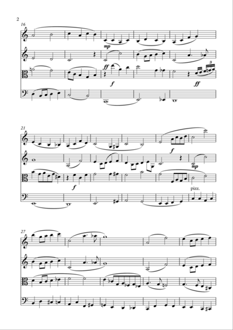 Over The Rainbow (from The Wizard Of Oz) String Quartet scores gallery preview page 2