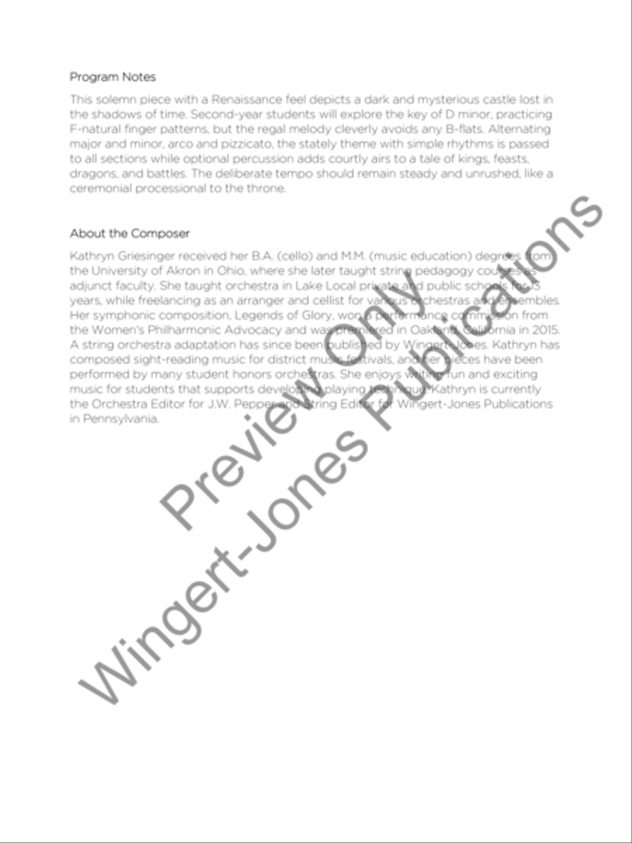 Ravenwood Castle (Score) Ravenwood Castle (Score) String Orchestra scores gallery preview page 3