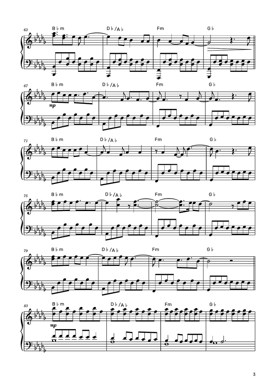Hometown Glory Piano Solo scores gallery preview page 3