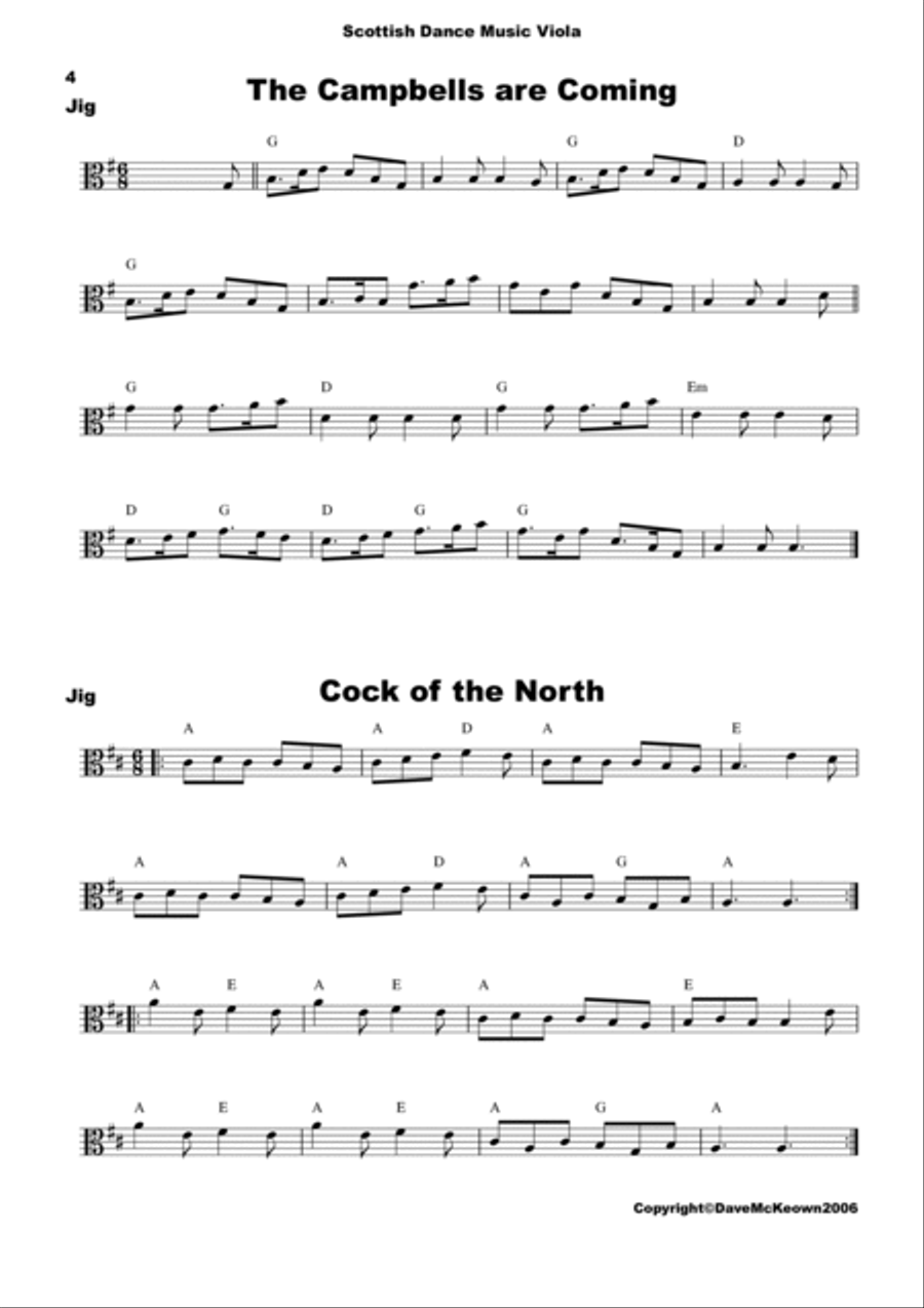 Traditional Scottish Dance Music for Viola; 40 Jigs, Marches, Strathspeys and more... Viola Solo scores gallery preview page 4