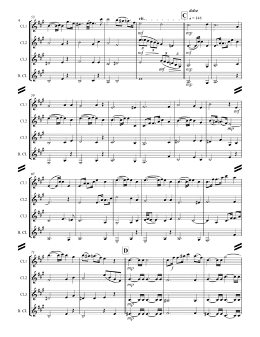 Lohengrin – Prelude to Act III (for Clarinet Quartet) Clarinet Quartet scores gallery preview page 5
