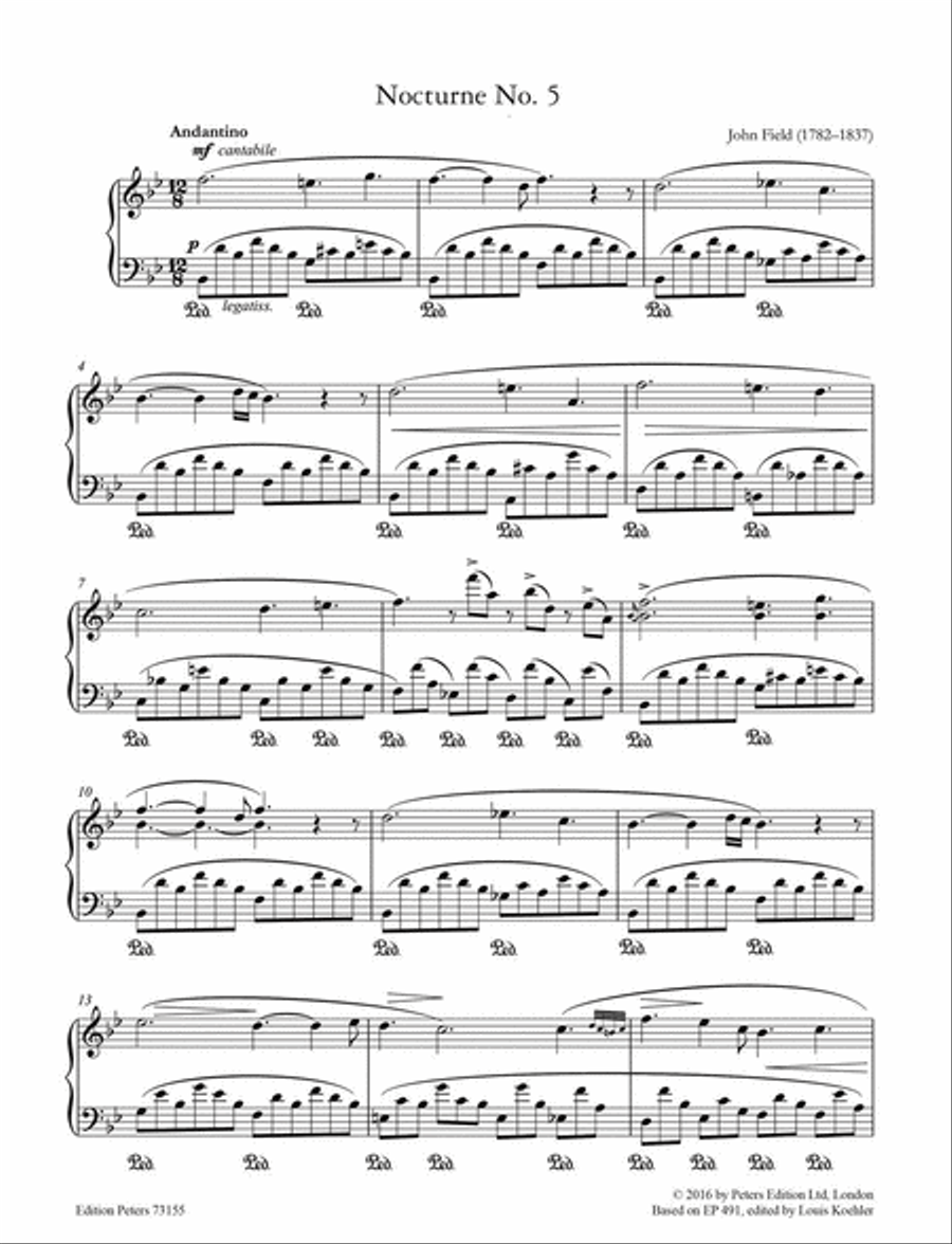 Nocturne No. 5 in B flat for Piano Piano scores gallery preview page 4