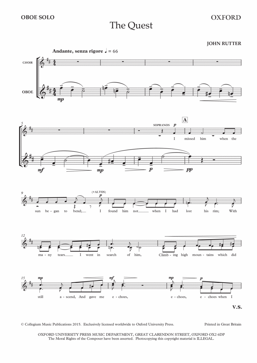 The Quest Oboe Solo scores gallery preview page 1