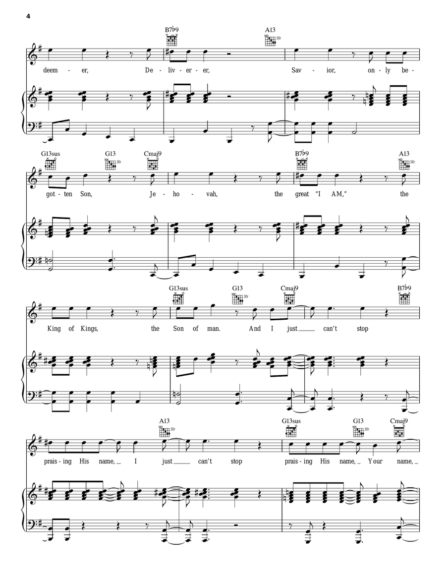 Can't Stop Praising His Name Guitar scores gallery preview page 4