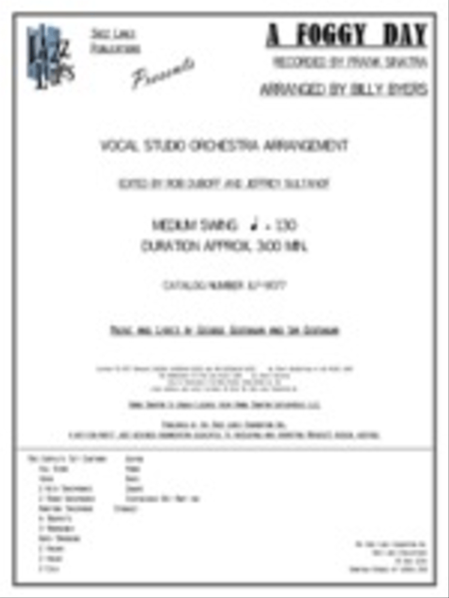 A Foggy Day Orchestra scores gallery preview page 1