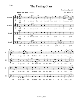 The Parting Glass (for TTBB choir, a cappella)