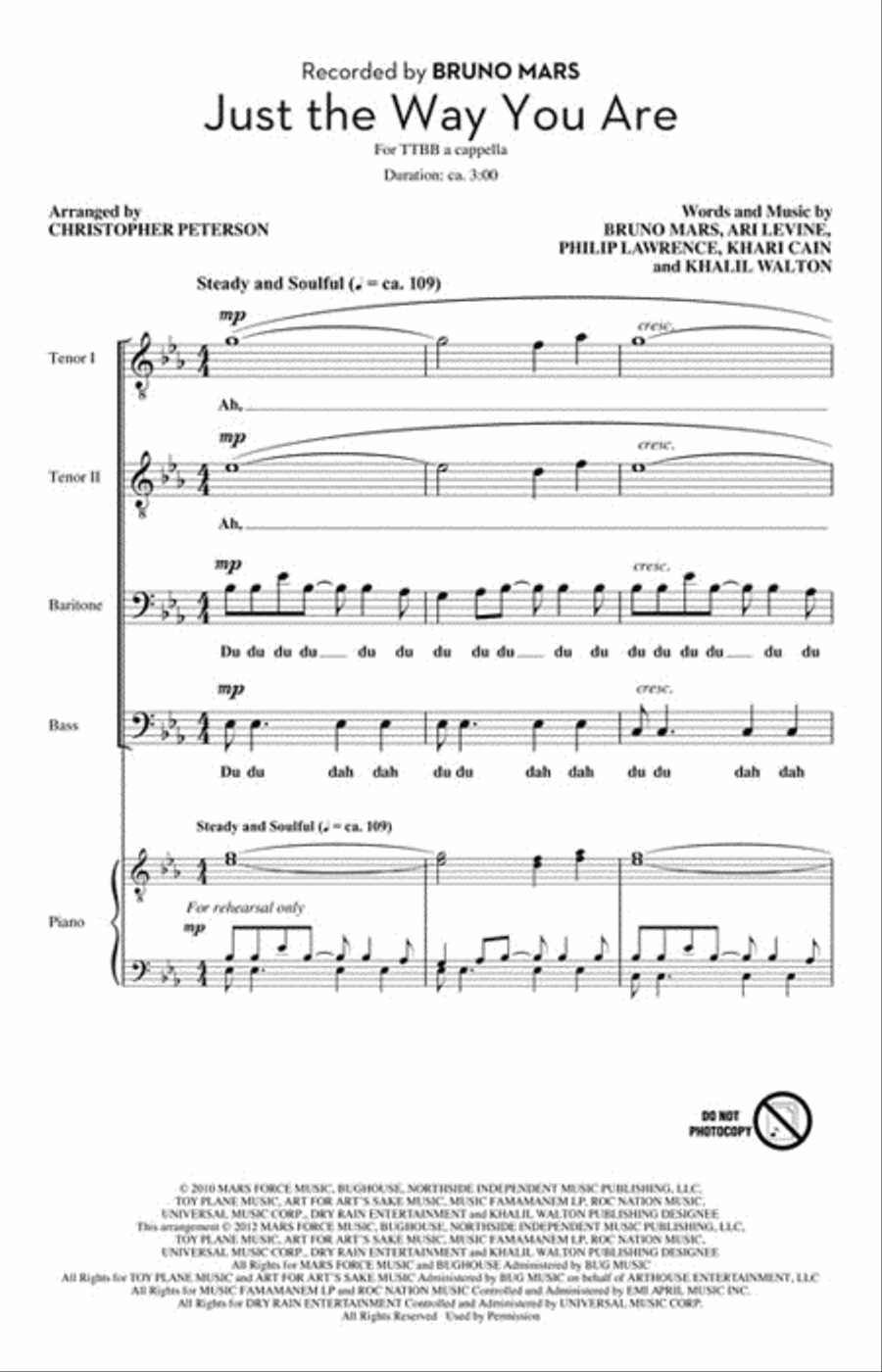 Just the Way You Are Just the Way You Are TTBB scores gallery preview page 2