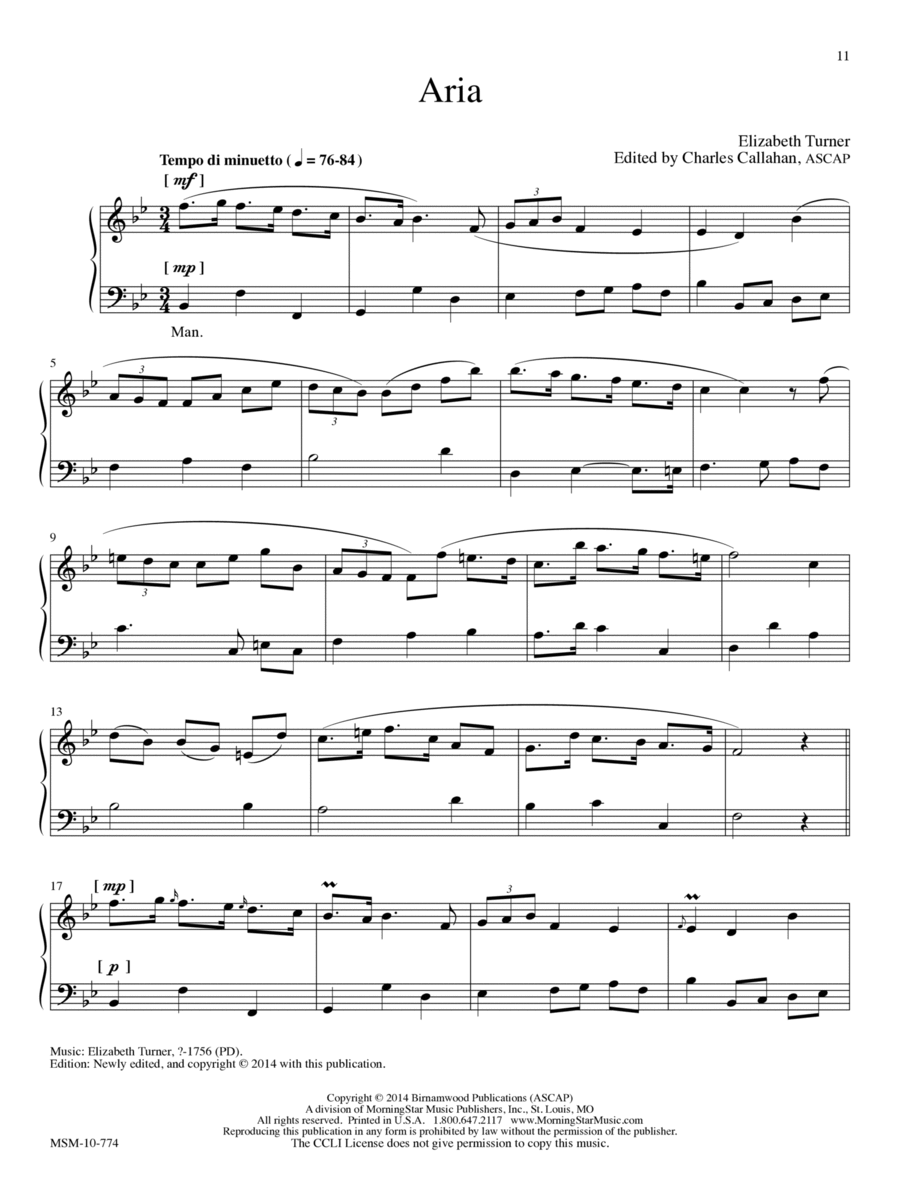 Aria (Bb Major) Organ scores gallery preview page 1