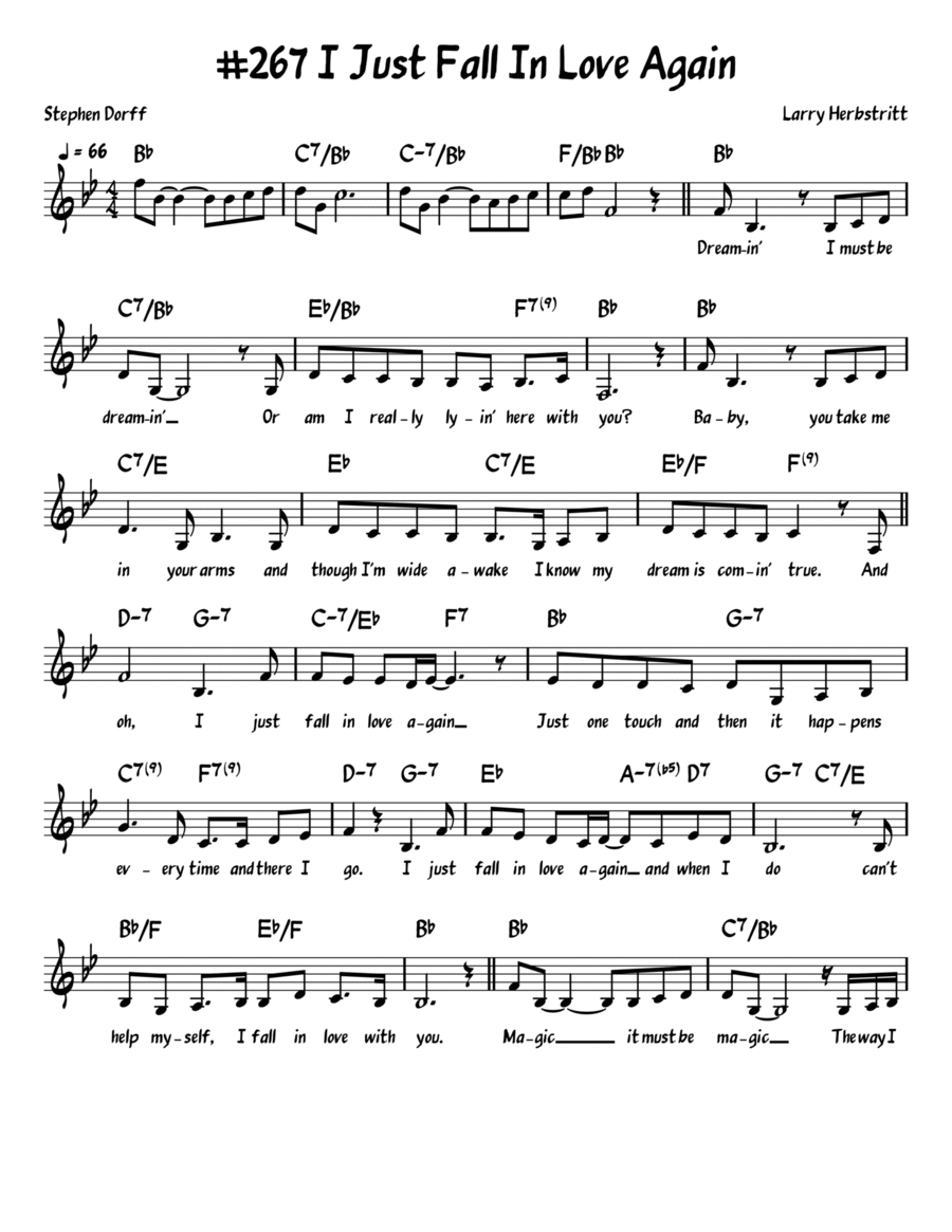 I Just Fall In Love Again Piano, Vocal, Guitar scores gallery preview page 1