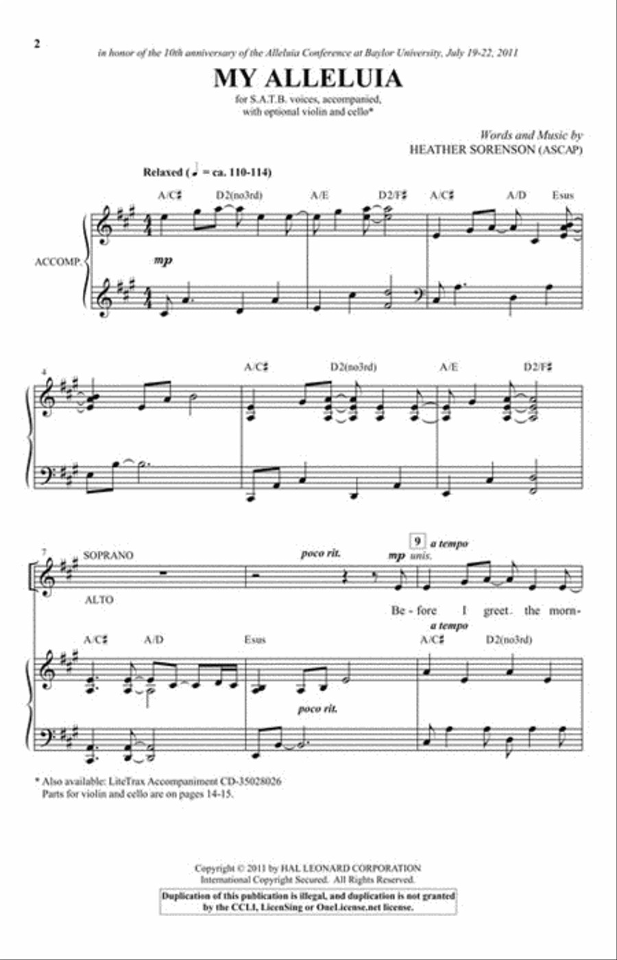 My Alleluia My Alleluia 4-Part scores gallery preview page 2